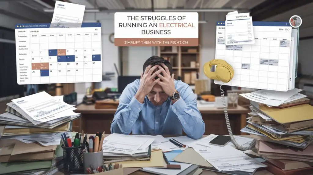Electrical contractor overwhelmed by scheduling, invoicing, and job tracking tasks.