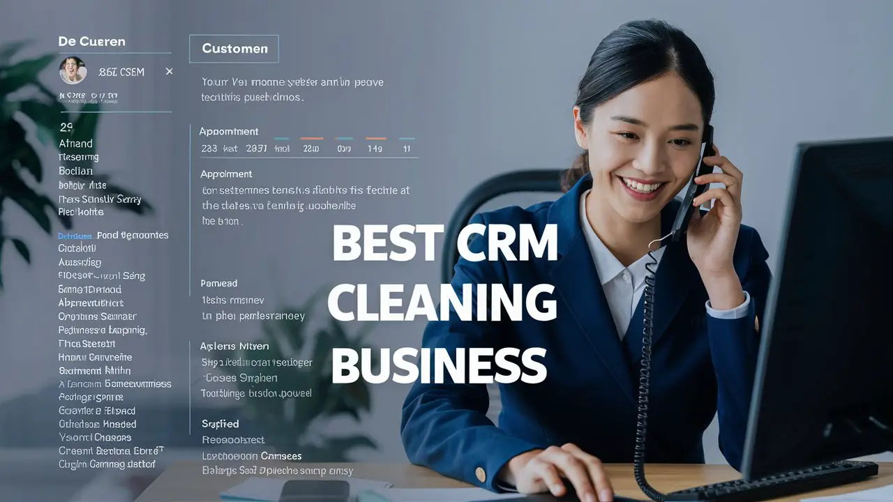 Cleaning business representative using a CRM to enhance customer relationships and provide personalized service