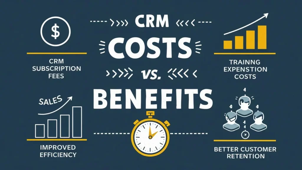 "Graph illustrating CRM benefits for small manufacturers, including efficiency, sales growth, and improved customer communication."